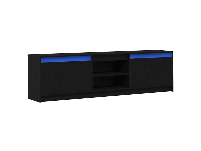 Meuble tv - unites tv 2 pcs noir bois d'ingénierie - Conforama A