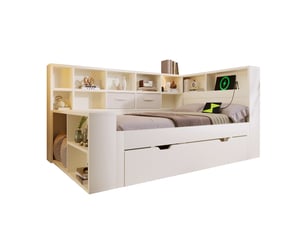 Lit gigogne 90x200 cm <strong></strong>  <strong></strong> coloris blanc