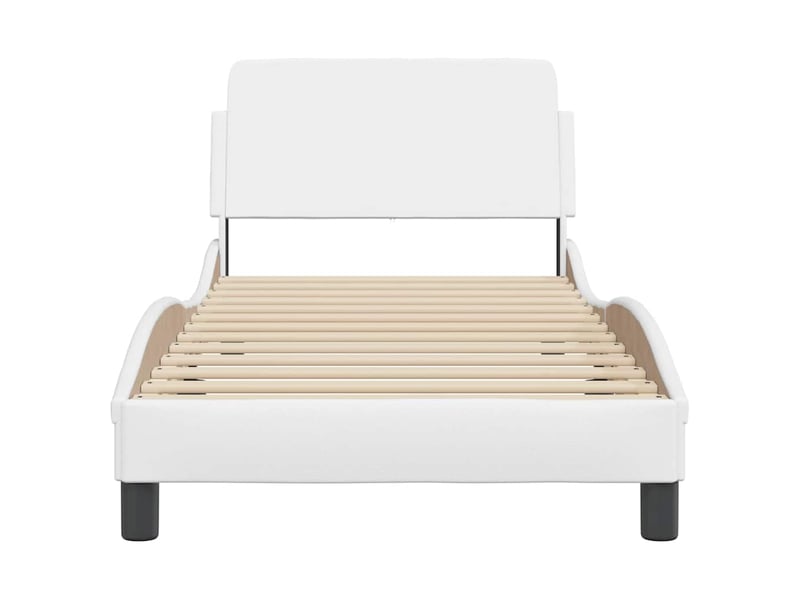 Lit simple- lit adulte - cadre de lit dover blanc 80x200 cm similicuir - Conforama C