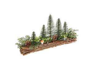 Sapins de noël décoratifs sur fagot forme champignon l. 30 cm