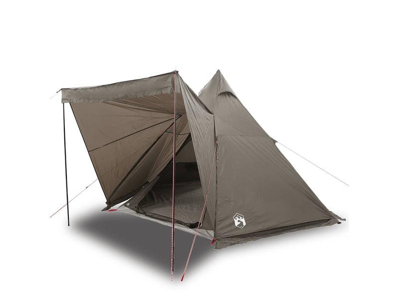 Tente de camping, tente familiale tipi 6 personnes marron imperméable - Conforama A