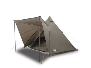 Tente de camping, tente familiale tipi 6 personnes marron imperméable