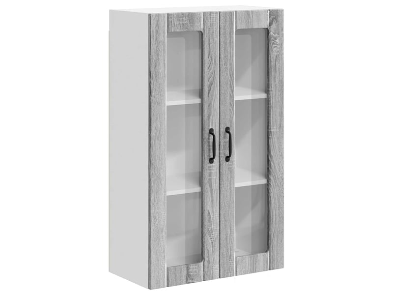  Meuble mural de cuisine, cabinet en verre mural sonoma gris 60x31x100cm  - Conforama A