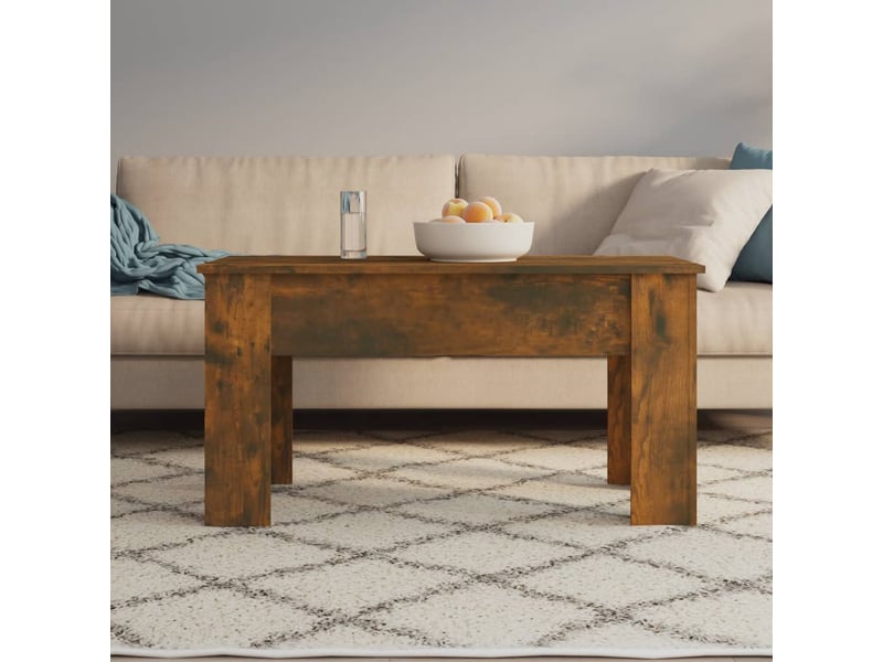  Table basse rectangulaire | table de salon chêne fumé 101x49x52 cm bois d'ingénierie shl3886  - Conforama C