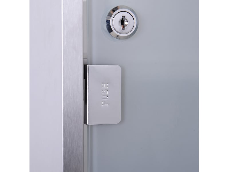  Armoire de premiers secours 30x18x50 cm avec serrure verre satiné métal argent  - Conforama C