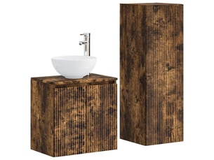 Ensemble de mobilier de salle de bain 2 pcs chêne fumé shl6556