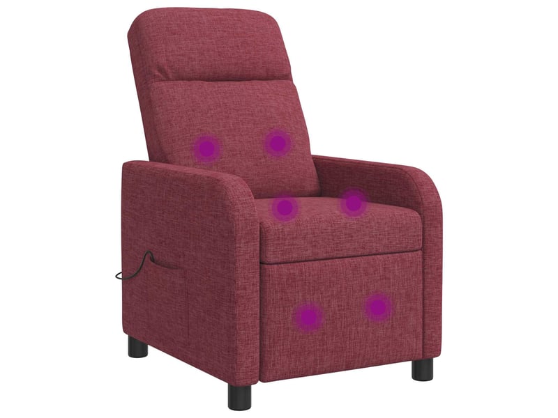 Vidaxl fauteuil de massage inclinable bordeaux tissu - Conforama A