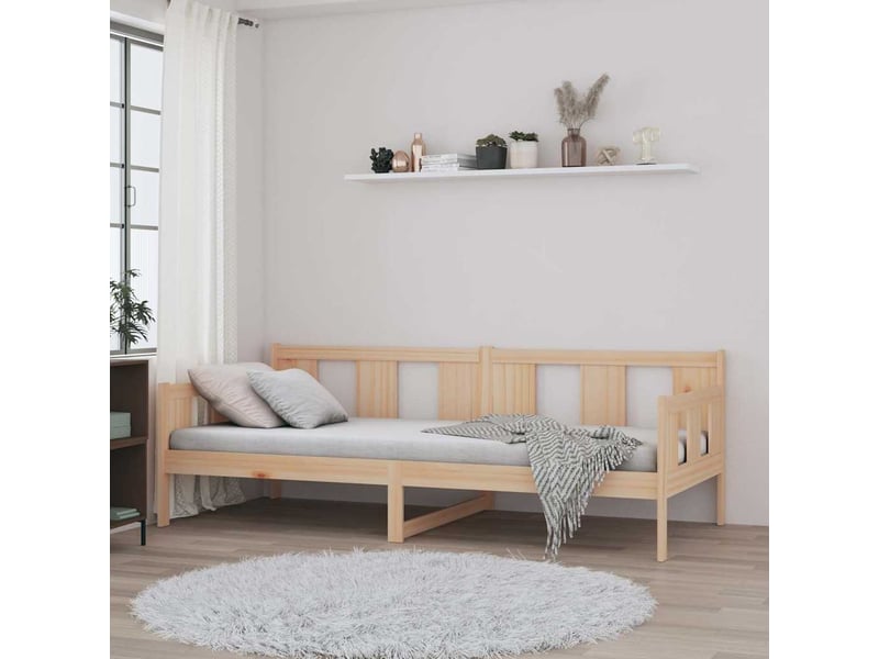Lit simple- lit adulte - lit de jour sans matelas bois de pin massif 90x190 cm - Conforama C