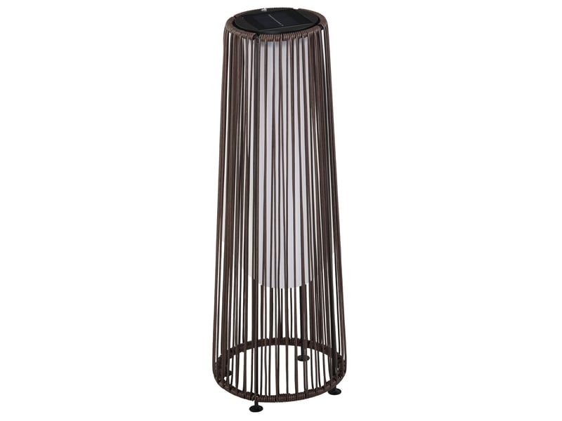 Lampe solaire de jardin ø 21,5 x h 61 cm en plastique et acier avec led automatique marron chicfurn - Conforama A