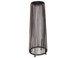 Lampe solaire de jardin ø 21,5 x h 61 cm en plastique et acier avec led automatique marron chicfurn