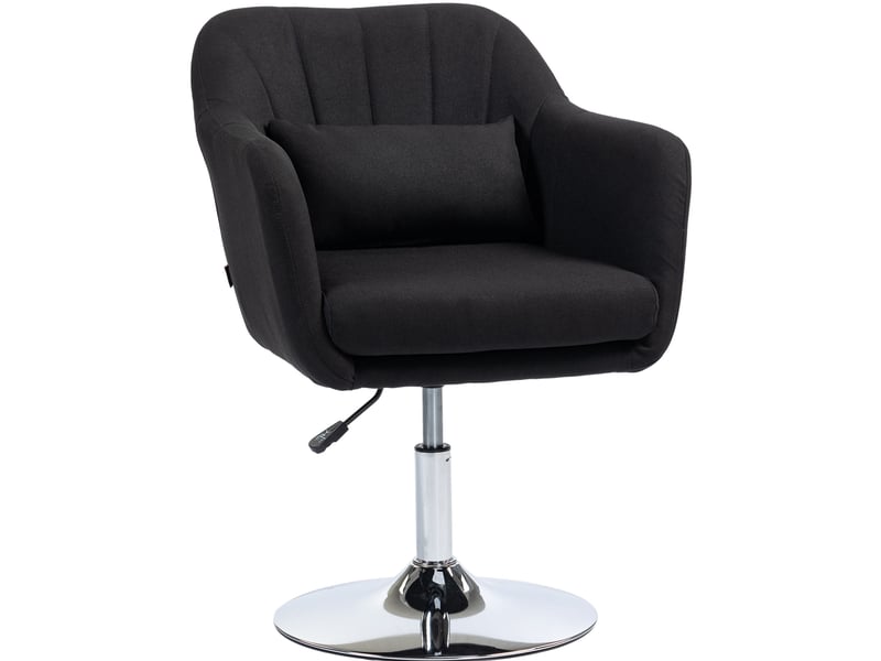 Fauteuil pivotant réglable avec accoudoirs et coussin lombaire noir evryae - Conforama A