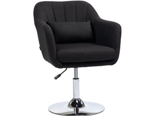 Fauteuil pivotant réglable avec accoudoirs et coussin lombaire noir evryae