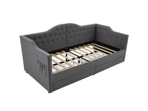 Lit avec rangement 90x200 cm PHOEBE CAT   coloris gris