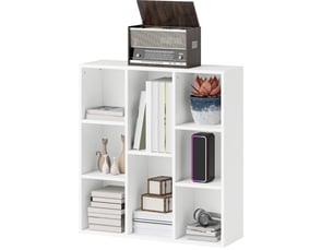 Bibliotheque coloris blanc 8 étagère(s) <strong>FLORAGRACE</strong> <strong></strong> - 24 cm x 80 cm