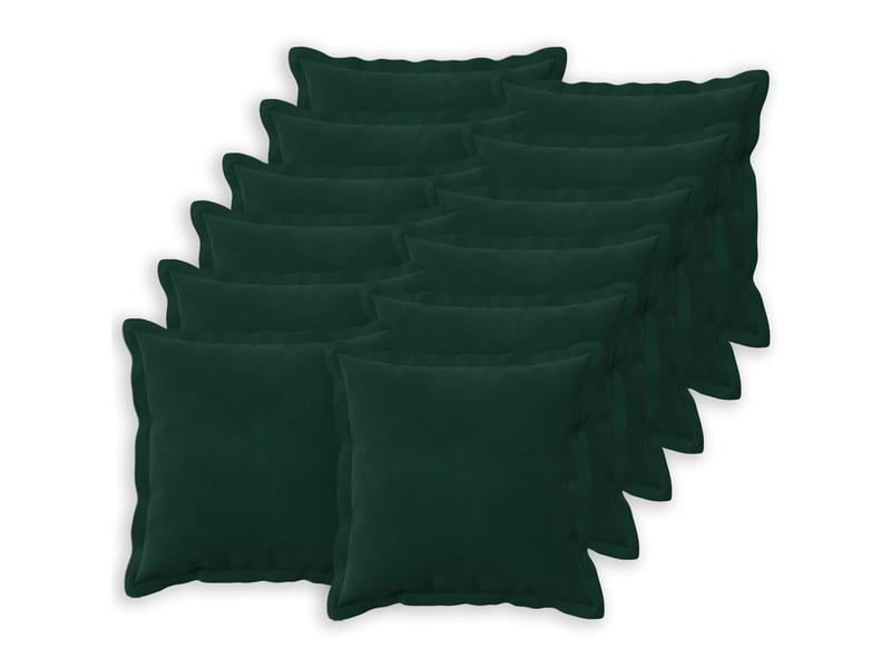 Lot de 12 coussins avec oreiller, coussins décoratifs houten vert foncé fløjl cf51001  - Conforama A