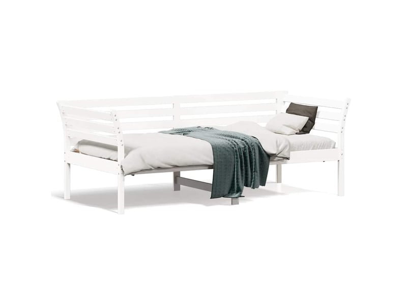  Lit simple- lit adulte -  lit de jour sans matelas blanc 90x190 cm bois de pin massif  - Conforama A