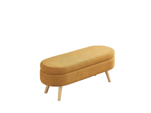 Banc de lit coffre 110x40x42 cm, rangement, banc d'entrée, bout de lit, pour chambre, salon ou couloir, chenille, jaune