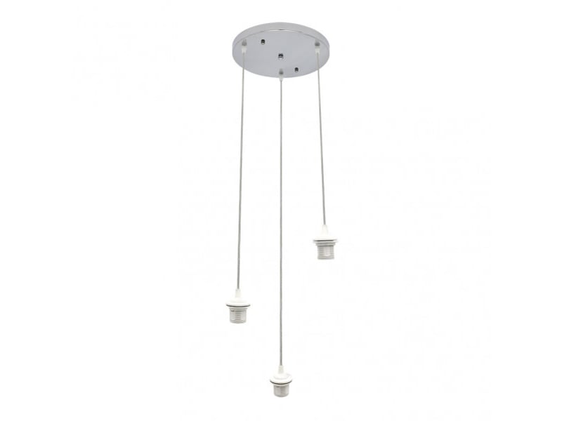 Armature de plafonnier fabrilamp nia chromé 3 x e27 réglable 20-90 cm 30x30 cm 201283C20 - Conforama A