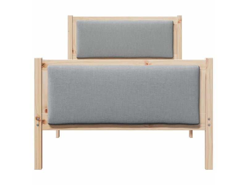  Lit simple- lit adulte -  cadre de lit avec tête de lit gris clair 100 x 200 cm tissu  - Conforama D