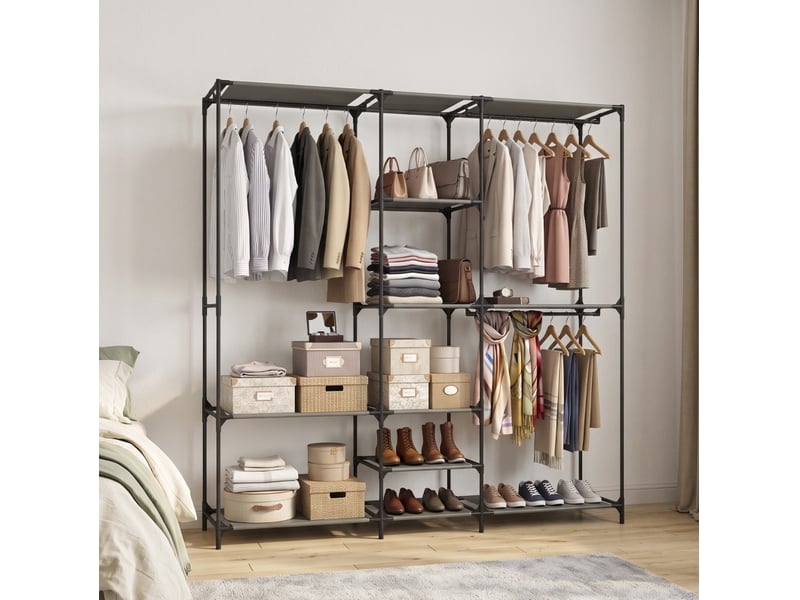  Armoire de rangement 182x43x182 cm portable sans outils noir  - Conforama C