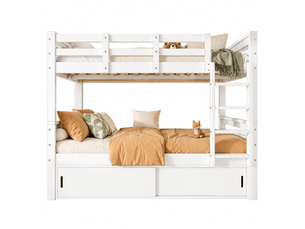 Lit superposé 90x200 cm <strong></strong>  <strong>CozyNest</strong> coloris blanc