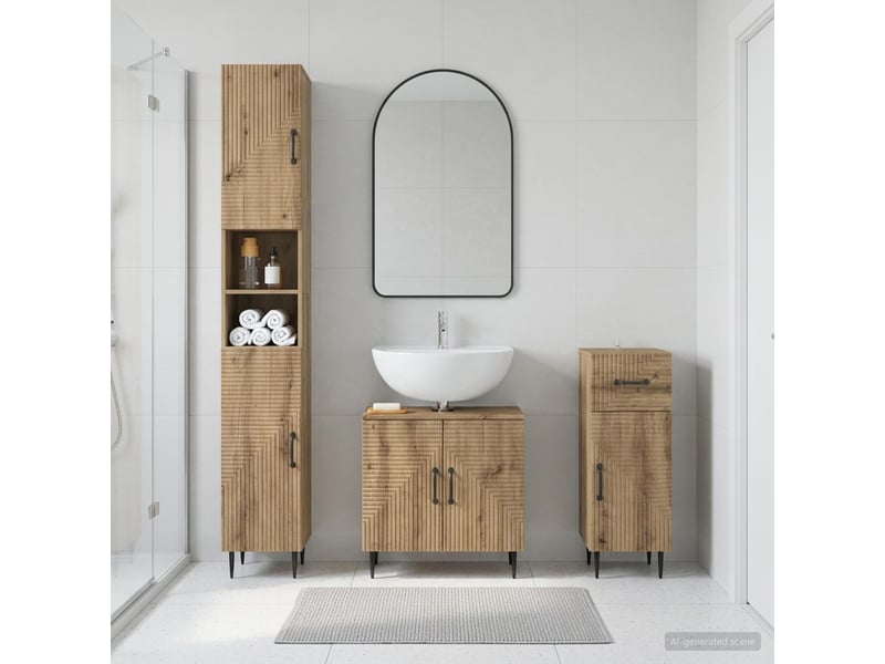  Ensemble de meuble de salle de bain 3 pièces haarlem cf63442  - Conforama B