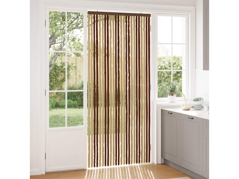  Rideau anti-insectes, moustiquaire en chenille marron et beige 100 x 230 cm cf43468  - Conforama B