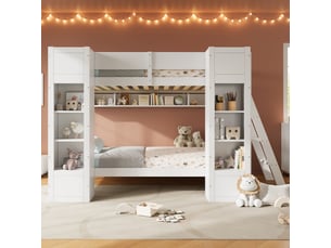 Lit superposé 2x90x200 cm <strong></strong> <strong>252x116.5x150cm</strong> coloris blanc