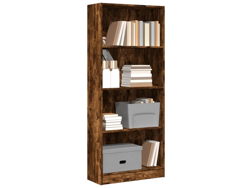  Bibliothèque, étagère de rangement chêne fumé 60x24x143 cm bois d'ingénierie  - Conforama B