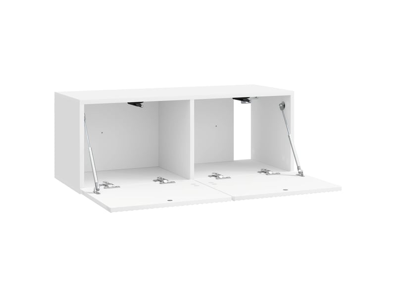  Meuble tv - banc tv - meuble de rangement mural 78,5 x 31 x 30 cm blanc brillant  - Conforama E