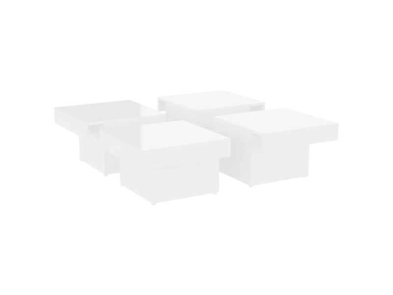  Table basse rectangulaire | table de salon blanc brillant 90x90x28 cm bois d'ingénierie  - Conforama D