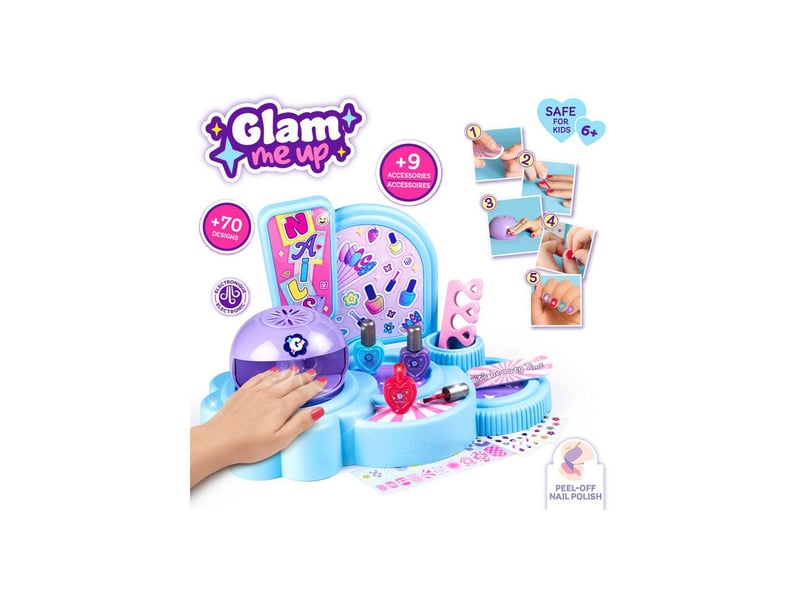  Salon ongles glam atelier nail art 6 ans kit 3 vernis peel-off SMO3032163204145 - Conforama E