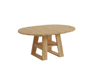 Table à manger extensible 110150x110 cm, 4 à 6 personnes, avec rangement et plateau, mdf, couleur chêne, table ronde