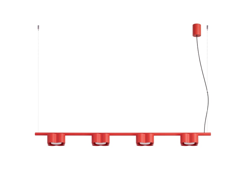  Lustre ovio 4 rouge gx53 aluminium moderne 208x122x12cm SL.3384 - Conforama A