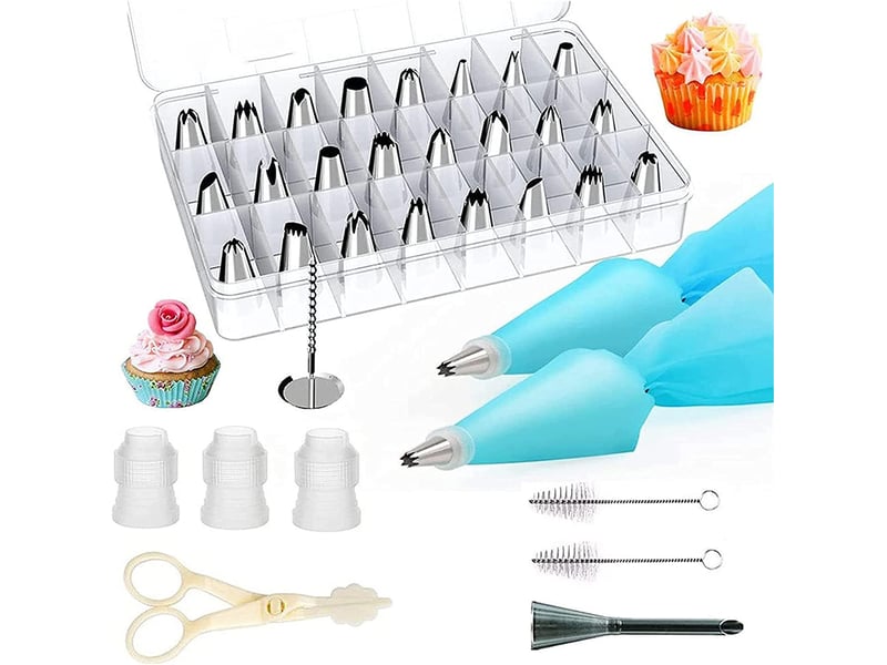  Douille patisserie poches à douille 34 pcs,kit patisserie, accessoire et ustensiles à pâtisserie  - Conforama A