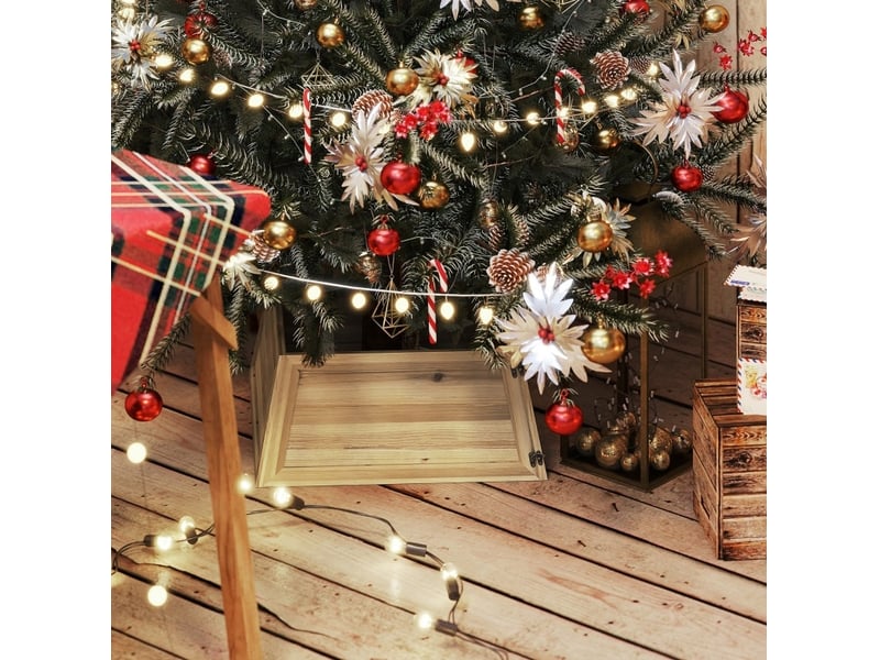  Cache-pied de sapin 65x65x27 cm rustique bois naturel  - Conforama C