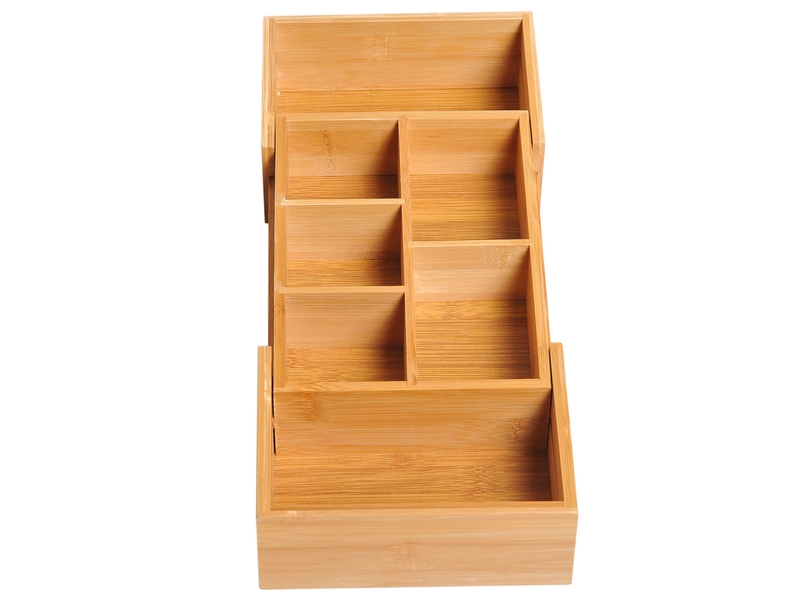 Organisateur de tiroir extensible en bambou naturel 24,6 x 17,6 x 7 cm  - Conforama E