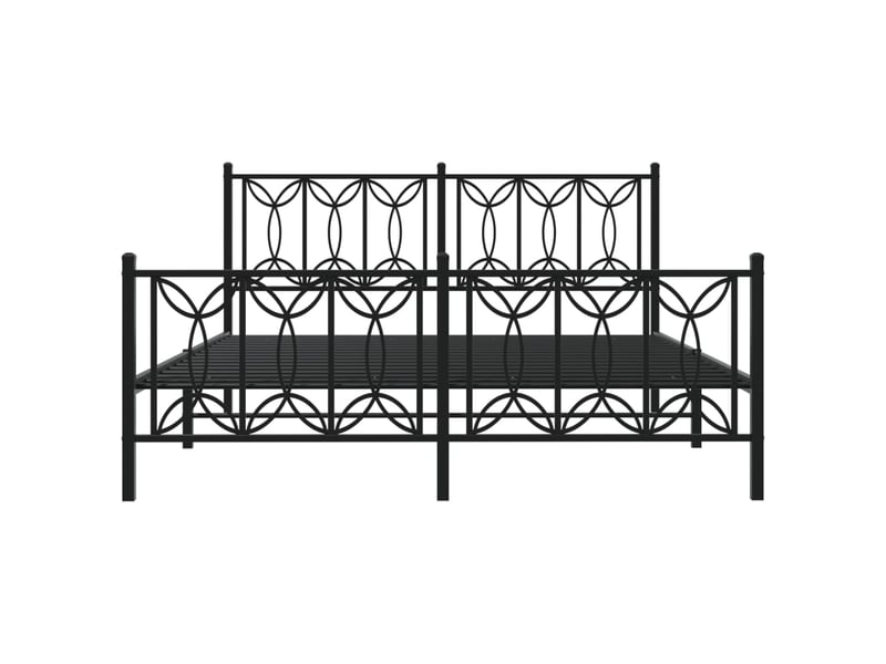  Lit double- lit adulte -  cadre de lit métal sans matelas avec pied de lit noir 150x200cm  - Conforama C