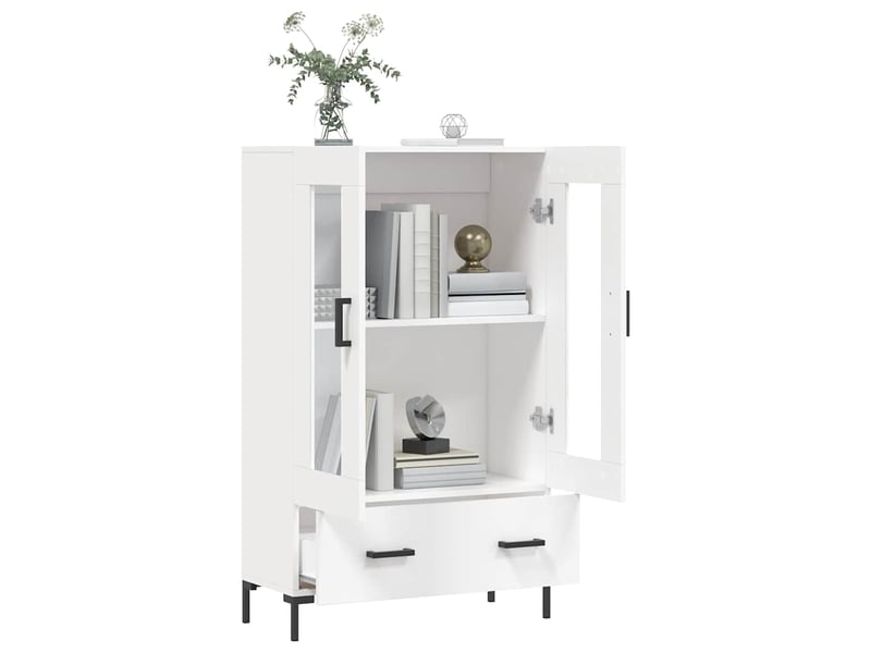  Buffet haut - bahut - meuble de rangement blanc 69,5x31x115 cm bois d'ingénierie  - Conforama D