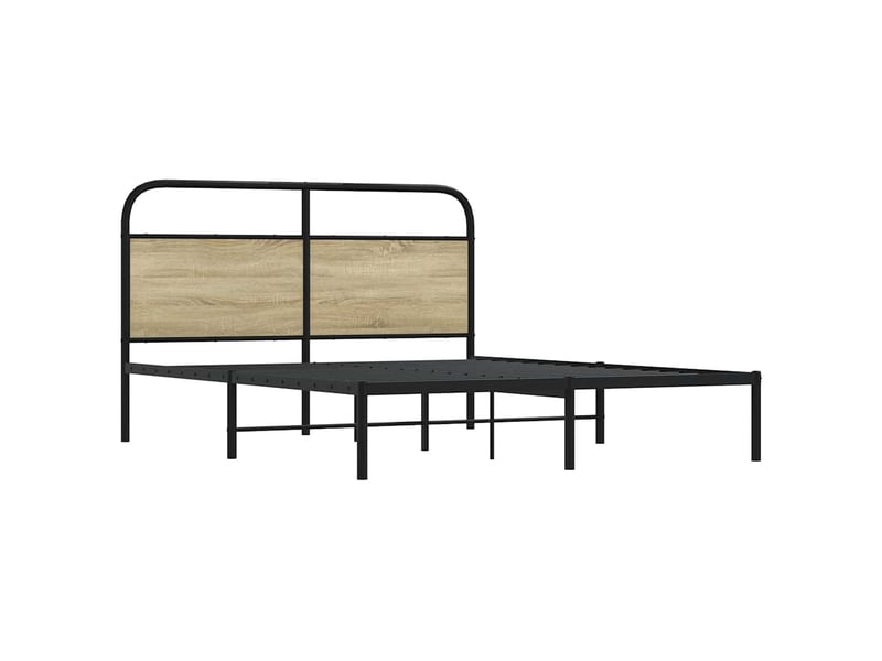  Lit double- lit adulte -  cadre de lit sans matelas 150x200 cm chêne sonoma  - Conforama D