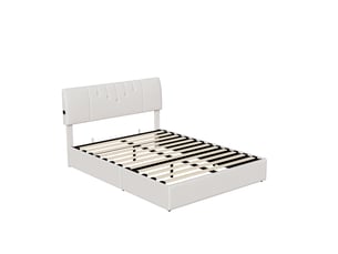Lit coffre 140x190 cm <strong></strong> <strong></strong> coloris blanc