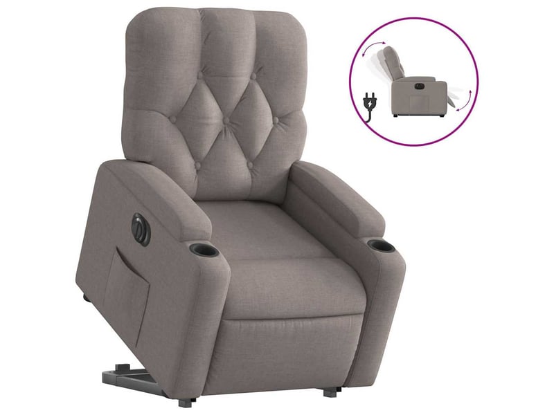 Fauteuil de bureau, fauteuil inclinable électrique taupe tissu - Conforama A