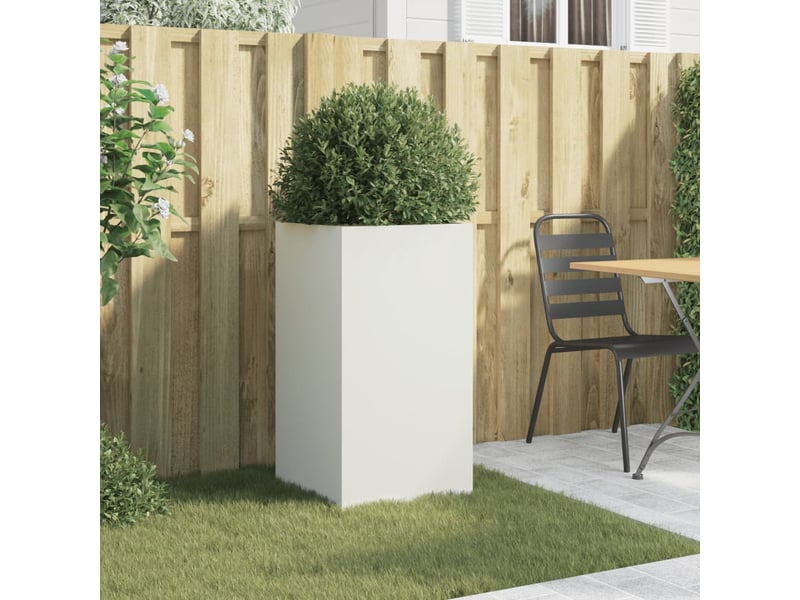  Jardinière - bac à fleurs blanc 42x38x75 cm acier  - Conforama C