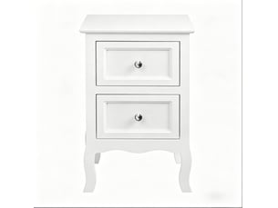Table de chevet 40 x 30 x 60 cm – blanc – 2 tiroirs, plateau pratique et rangement compact au style moderne