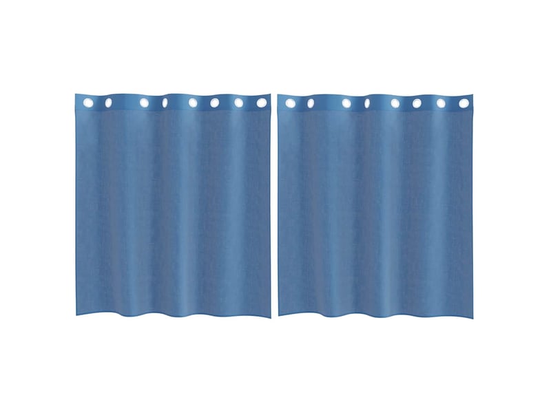  Lot de 2 rideaux en voile, voilages avec œillets bleu royal cf44347  - Conforama A