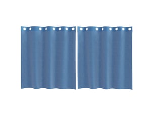 Lot de 2 rideaux en voile, voilages avec œillets bleu royal cf44347