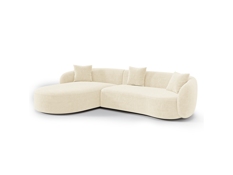  Canapé d'angle gauche 4 places en tissu tramé toucher doux crème celine 1CELAGTTCR - Conforama A