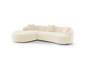 Canapé d'angle gauche fixe SIA HOME 1CELAGTTCR 4 places Tissu Crème