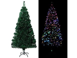 Sapin de noël - arbre de noël artificiel avec support vert 150 cm fibre optique