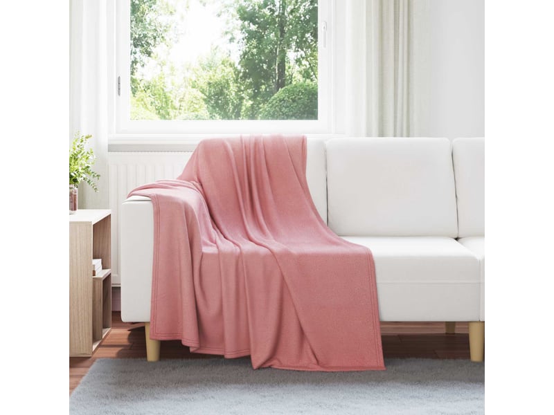 Plaid canapé rose 170x130 cm 0.31 kg polaire - Conforama B